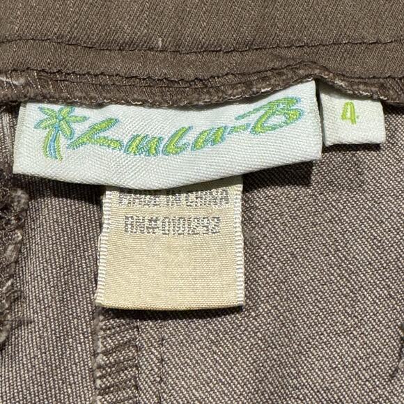 Lulu B Womens Pants Capri Y2K Minimalist Classic Pull On Eyelets Brown Size 4 GV - Picture 2 of 5